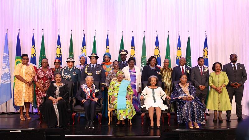 Group photo during the launch of the book "She Stands for Peace" 