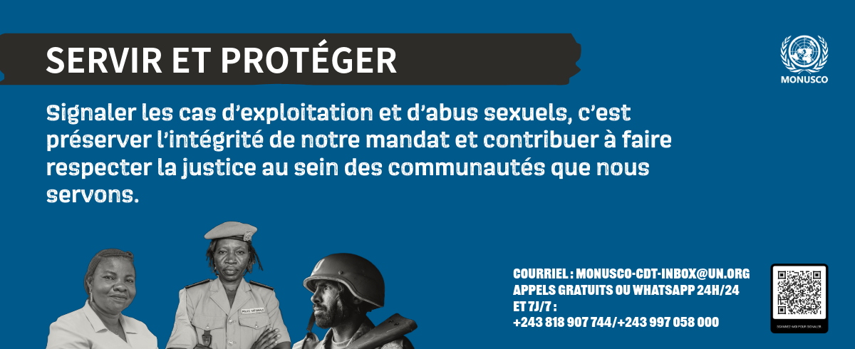 Serve and protect. Report cases of exploitation and sexual abuse.